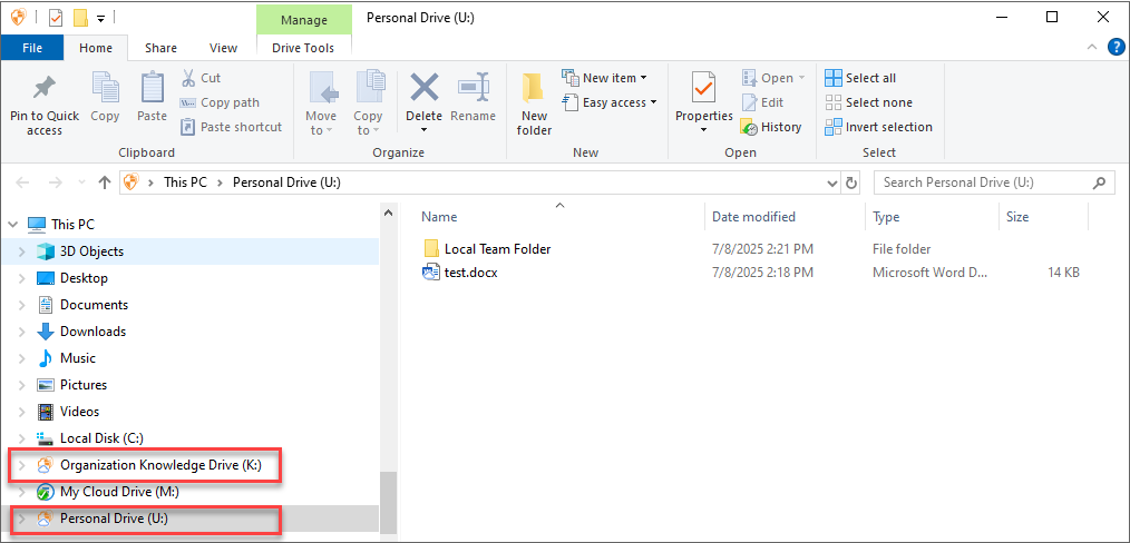 Mapped network drives on the Windows client
